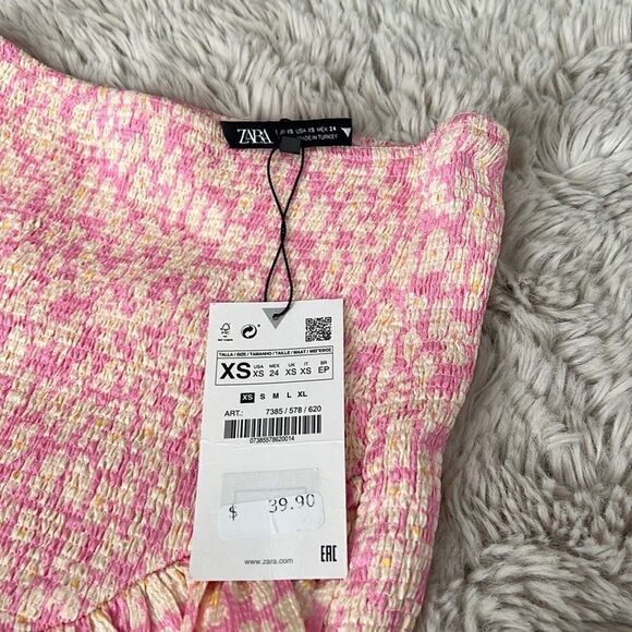 Zara Pink Floral Print Mini Skirt NWT XS - Picture 5 of 7